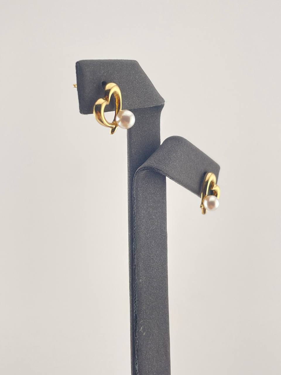 Серьги сердце с жемчугом